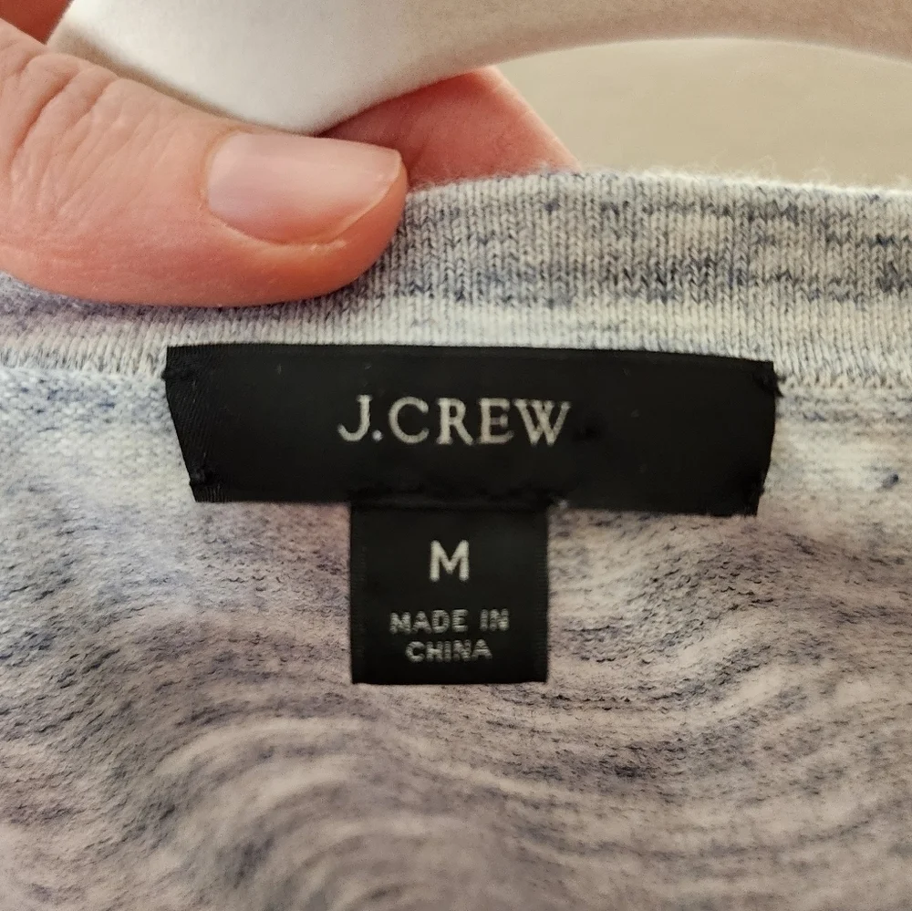 J. Crew Space-dyed Wide V-neck Henley Sweater M